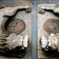 2 stone lions in Beijing, China