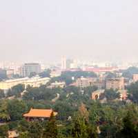 City under Haze in Beijing, China