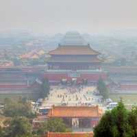 Forbidden City under smog in Beijing, China