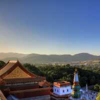 Temple and Mountains in Beijing, China