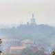 White Pagoda in the pollution in Beijing, China