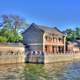 Pavilion on the Lake Shore Path in Beijing, China