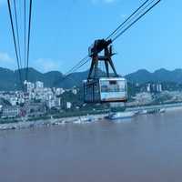 Cable Railway over Yangtse River in Chongqing, China