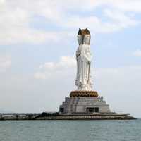 Giant Bodhisattva Guanyin Statue in the Sea