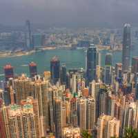 City Skyscrapers in Hong Kong, China