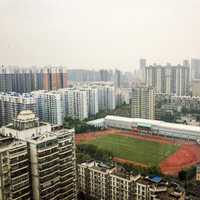 Wuhan center field and skyscrapers