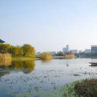 Lake and landscape in Wuxi, Jiangsu, China