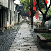 Small Walking Road in town in Wuxi, Jiangsu, China