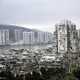 Close-up of Macau with towers