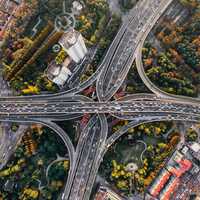 Superhighways and traffic in Shanghai, China