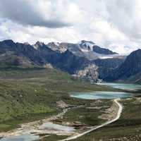 River, valley, and Mountains landscape in Sichuan, China