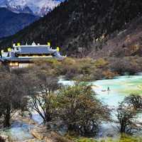 Temple in the mountains in Sichuan, China