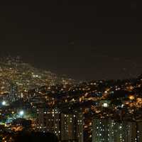 Night Cityscape and lights in Medellin, Colombia