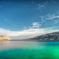 Lake, mountains, and stars in Croatia