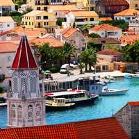 Resorts and boats in a Croatian Town