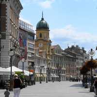 Street and city block in Rijeka, Croatia