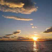 Sunset over the water in Croatia