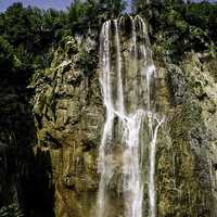 Plitvica River Waterfall at Plitvice Lakes National Park, Croatia