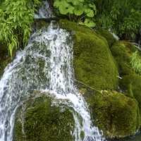 Small Waterfall at Plitvice Lakes National Park, Croatia