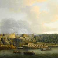 Morro Castle landscape in 1762 in Havana, Cuba