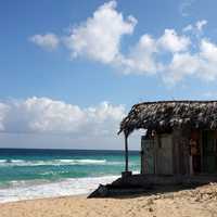 Hut by the seaside in Cuba