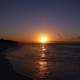 Sunset over the ocean with purple sky in Cuba