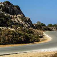 Roadway landscape in Cyprus