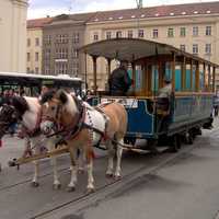 Horse Drawn Tram in Brno in Czech Republic