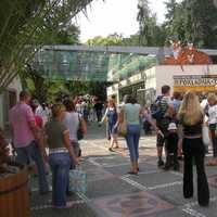 Crowds and people at the Prague Zoo, Czech Republic