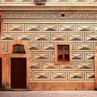 Wall building patterns in  Prague, Czech Republic