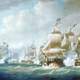 French and British ships fighting at the battle of Santo Domingo history