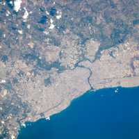 Satellite Image from space of Santo Domingo