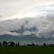 Clouds covering the mountains