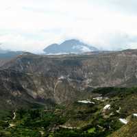 Mountain and Hills Landscape with clouds