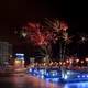 Fireworks over the night sky in Alexandria, Egypt