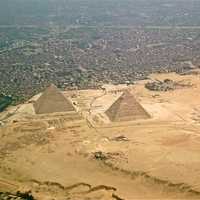 Giza Pyramids and Cityscape in Egypt
