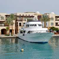 Hotel and Boat in Port, Egypt