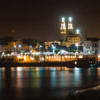 Luxor at Night with city lights in Egypt