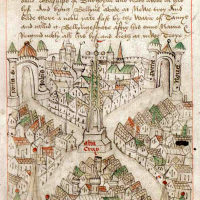 Robert Ricart's map of Bristol, of 1478 in Bristol, England