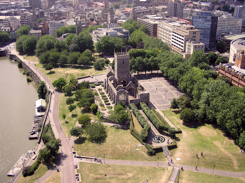 St Peter's ruined church in Castle Park, Bristol image - Free stock ...