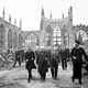 Winston Churchill visiting the ruined Coventry Cathedral