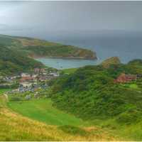 Little town of Dorset England on the seashore