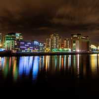 Night Skyline in Gateshead, England