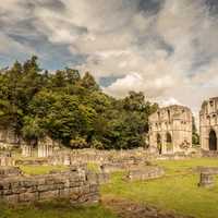 Roche Abbey landscape in Yorkshire, England