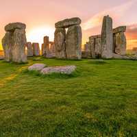 Stonehenge under the sunset skies