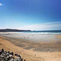 Sunny day at the beach at Newquay, Cornwall