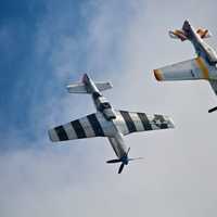 Two P-51 Mustangs in an airshow