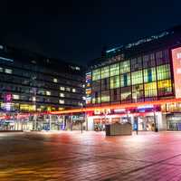 Helsinki Shopping Center with lights