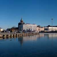 Panorama of the lakeside view in Finland