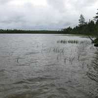 Lake Kalettomanlampi landscape in Puolanka, Finland